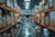 drone moving through a warehouse