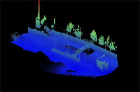 Merged Bathymetry and Laser Point Cloud