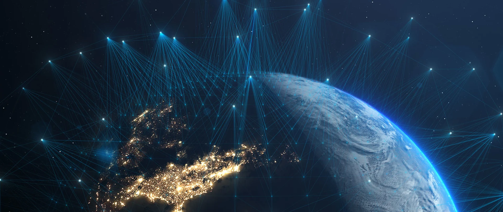 Image of satellites communicating with earth