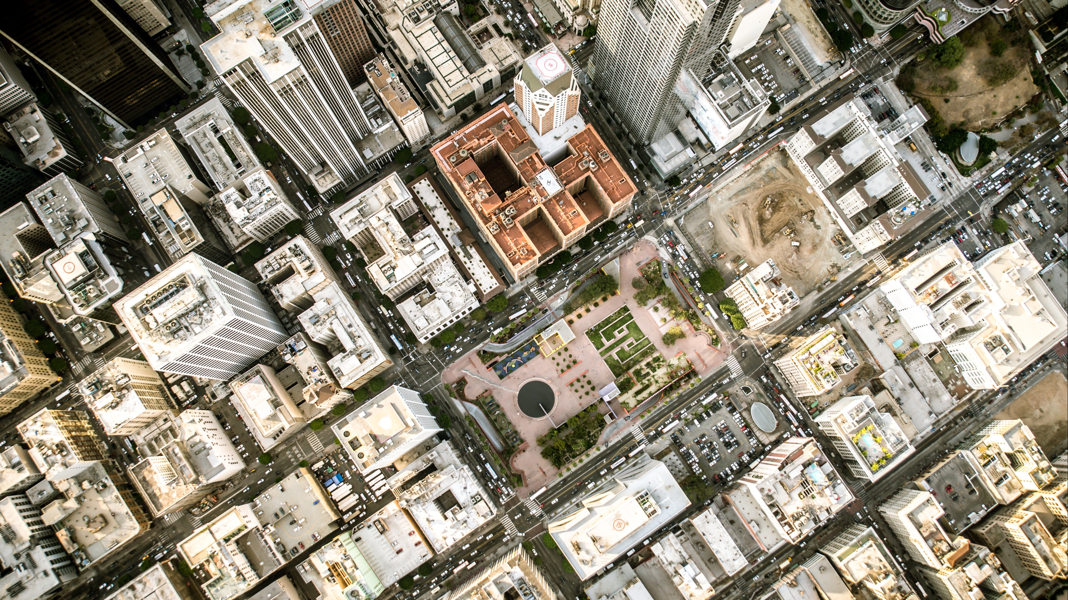 Los angeles aerial view from helicopter