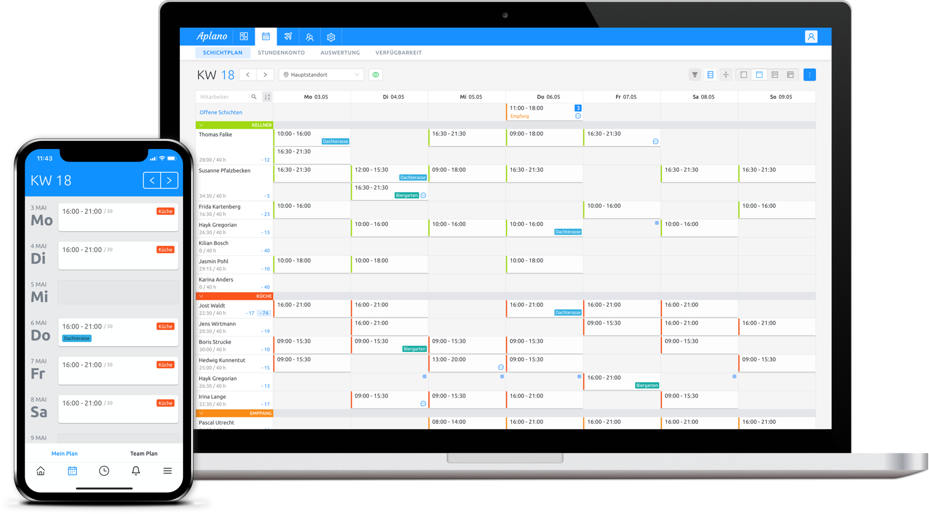 Aplano Dienstplan Screenshot