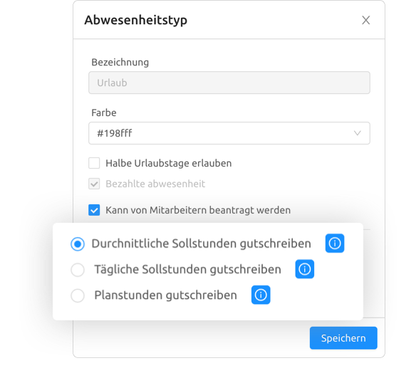 Abwesenheit Gutschrift