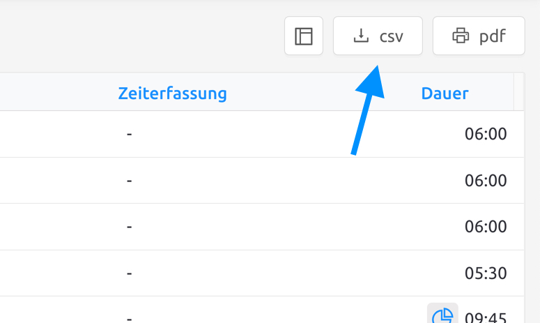 Auswertung als CSV