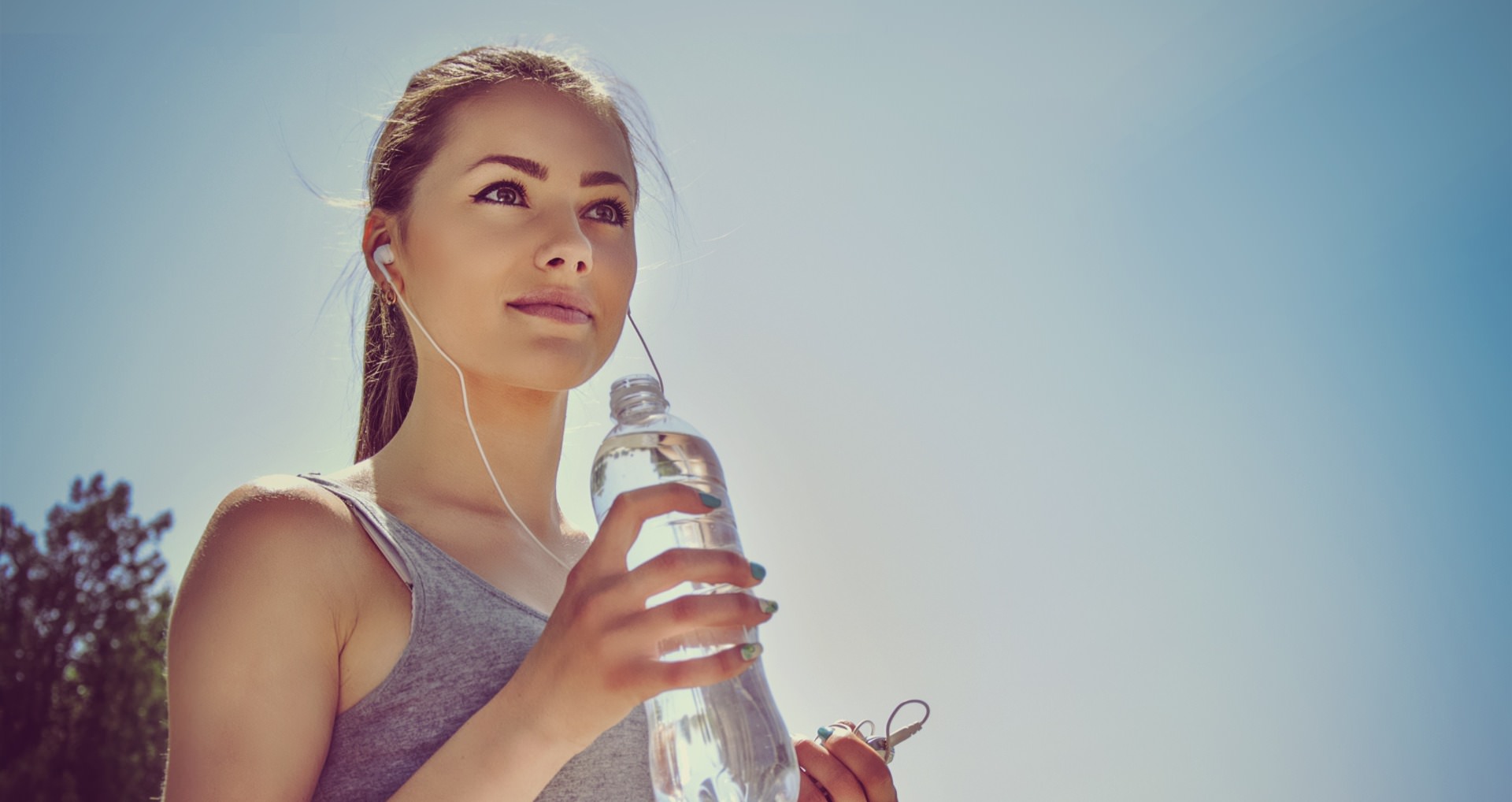 woman drinking water iscreen