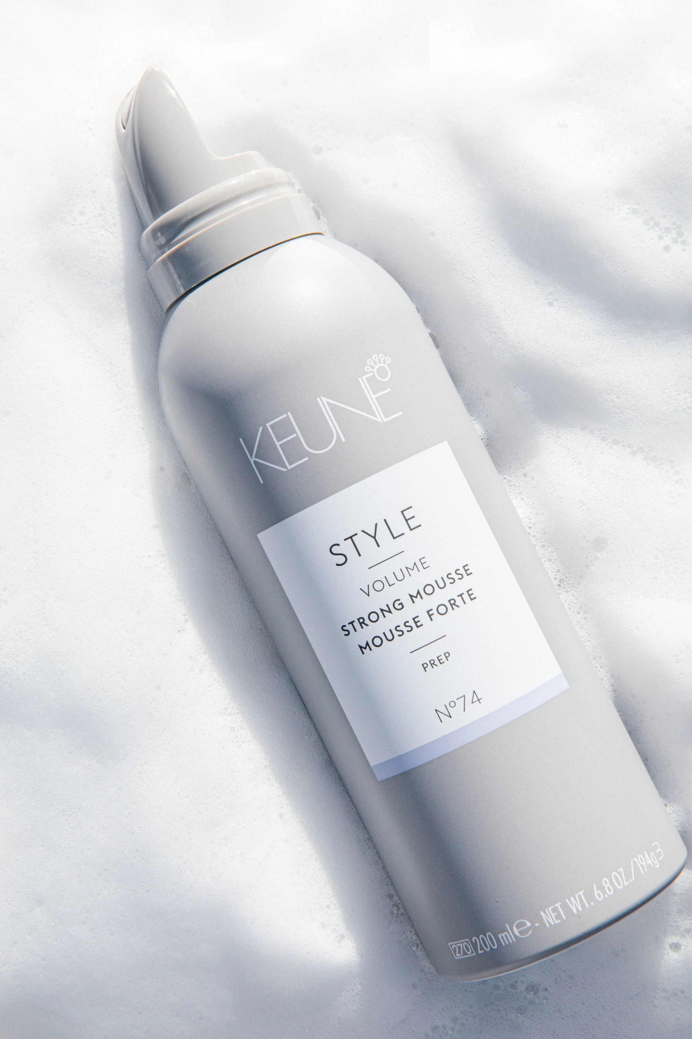 Image of Keune Style bottle and texture - Style Strong Mousse