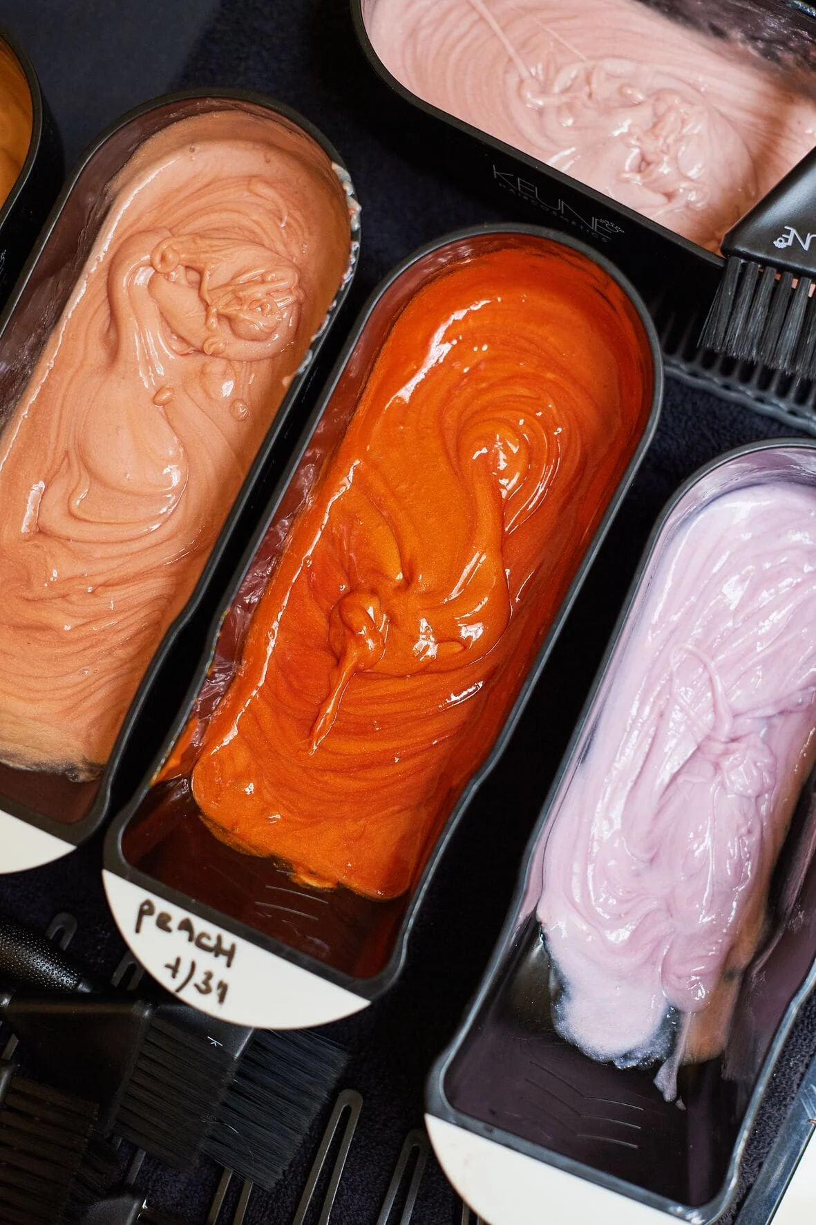 Photo of trays of hair dye 