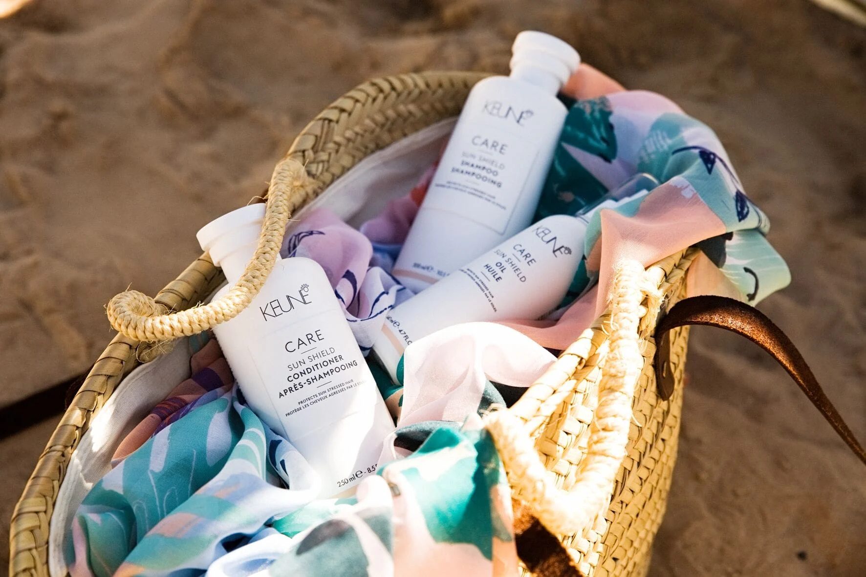 Image of sun protection products in a bag