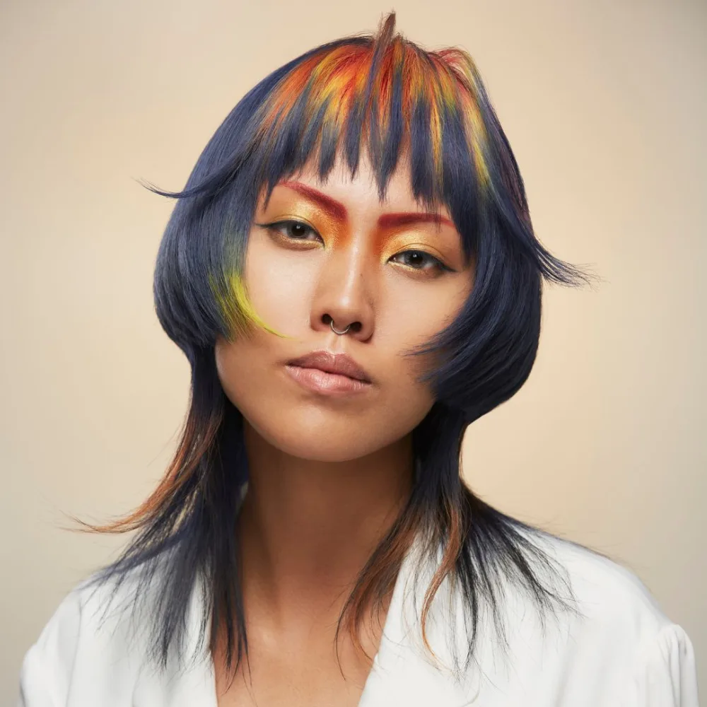 Image of model with hair trend colorful hair