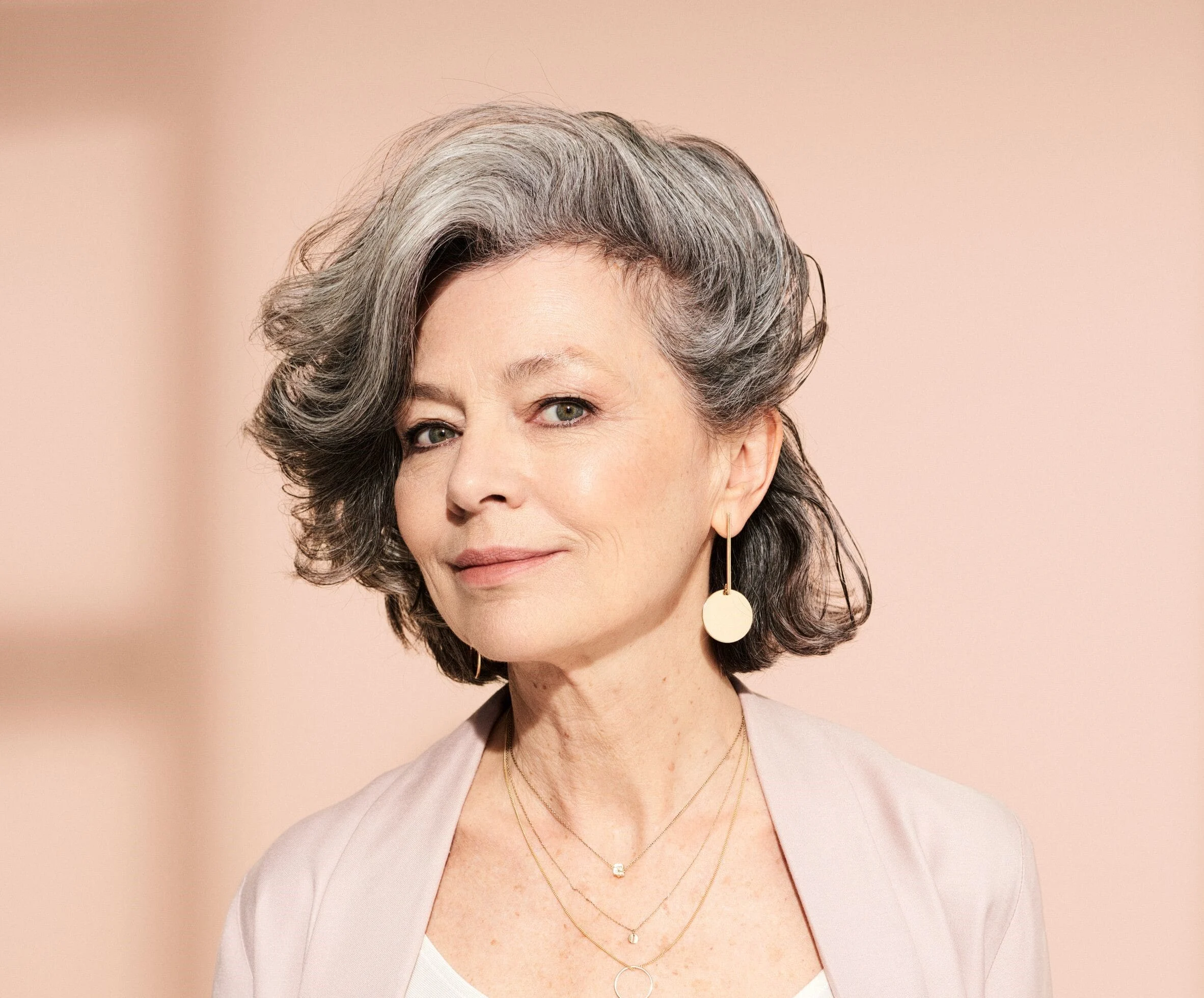 Photo of woman with healthy gray hair