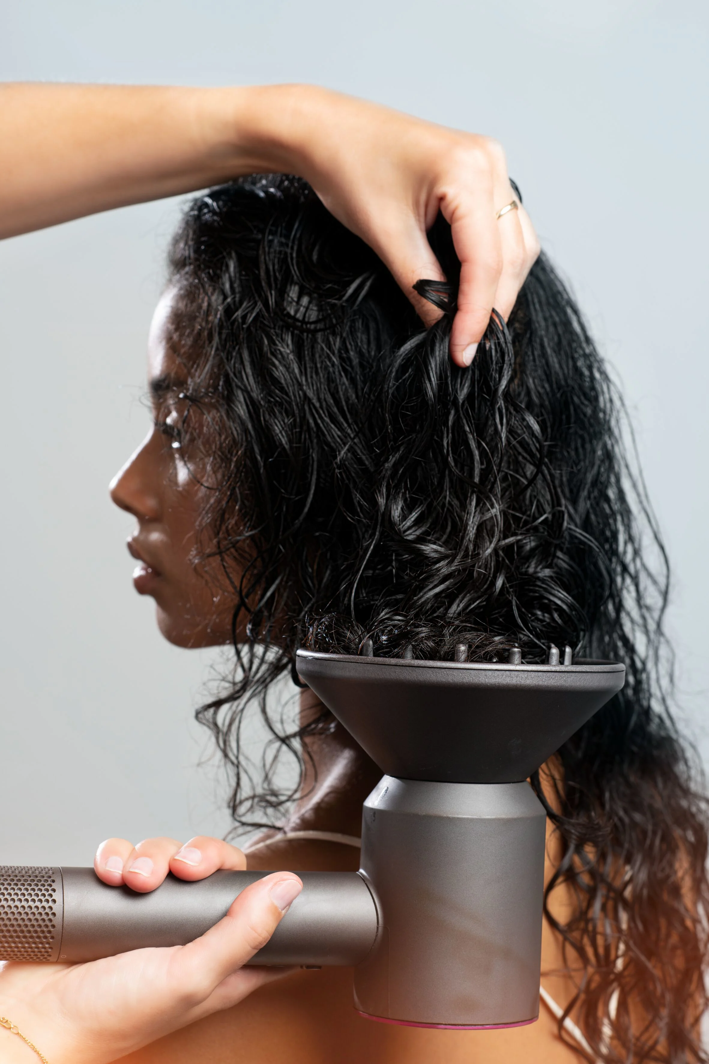 Image of how to blow dry hair and activate Lumi Coat Supreme Cream