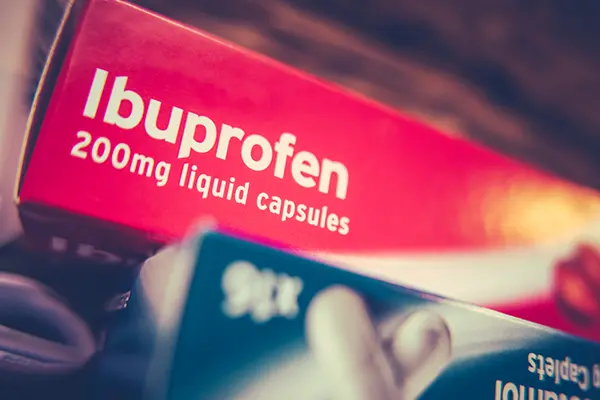 A box of ibuprofen liquid capsules