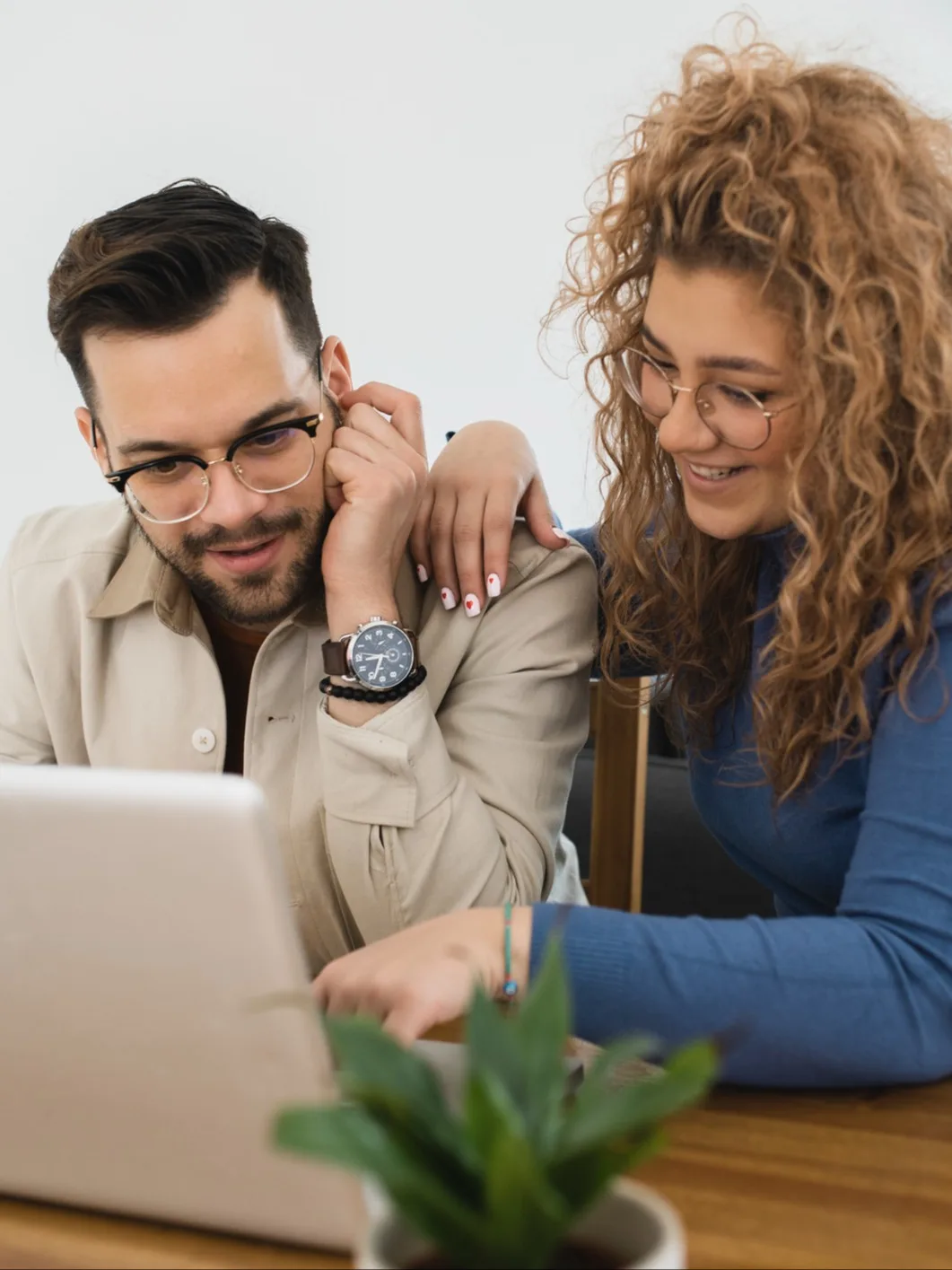 Happy couple got a mortgage offer