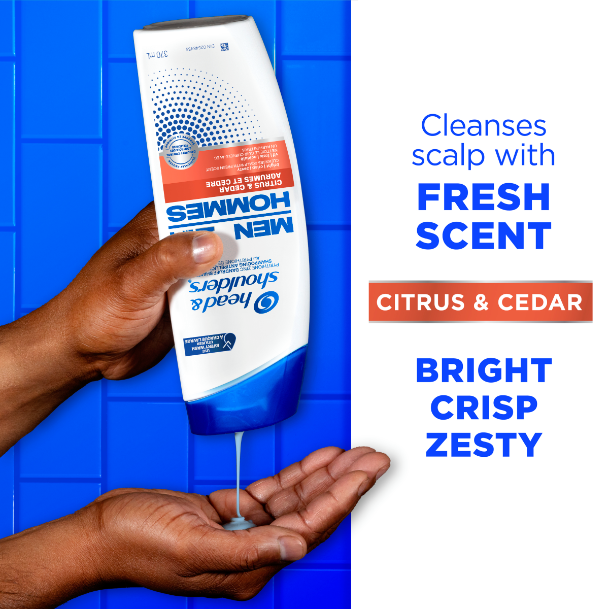 2 in 1 Dandruff Shampoo and Conditioner for Men, Citrus & Cedar