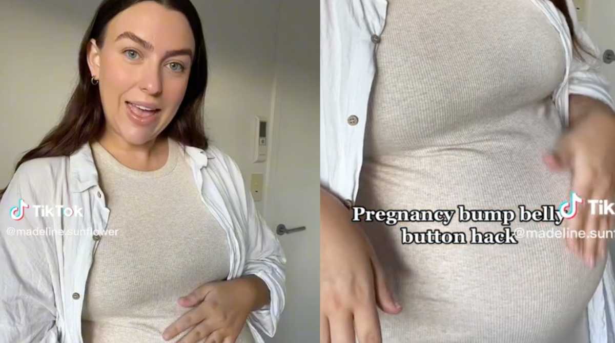 Mom-to-Be Shares Simple Yet Genius Belly Button Hack for Making