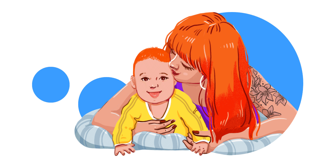 mother and baby cartoon