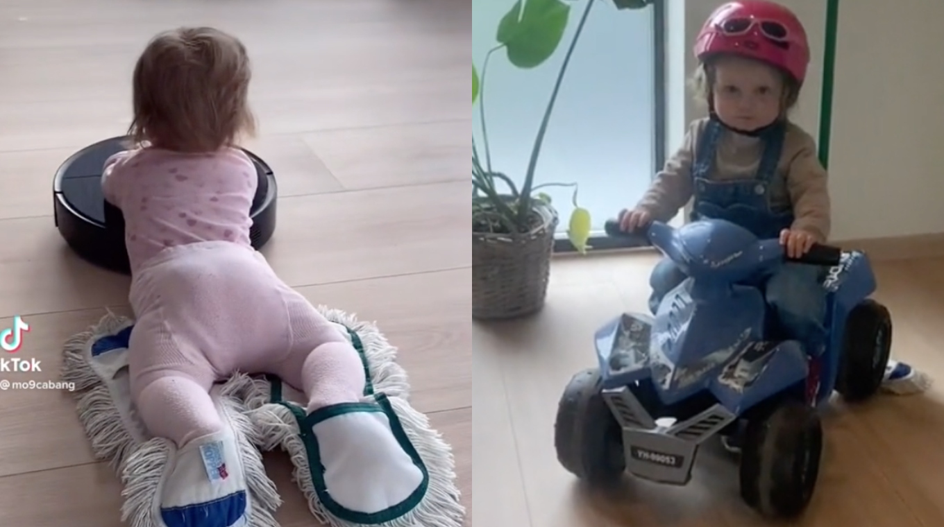 How awesome is that?!the cutest girl can help mom clean the floors with her  #kidscleancar. 