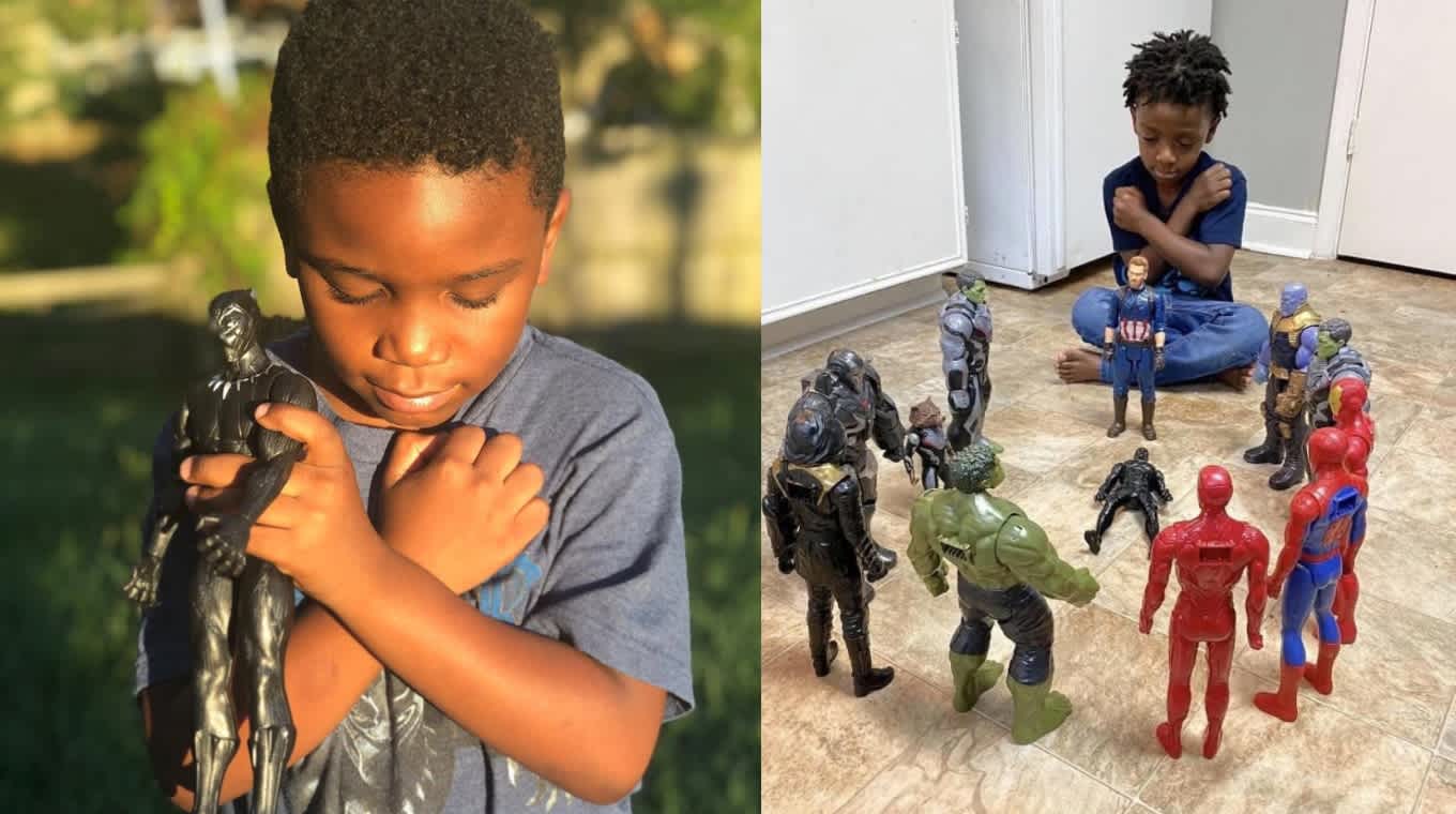 Kids Are Giving Their Best Wakanda Forever Salutes In Loving Tribute To Chadwick Boseman Mom Com