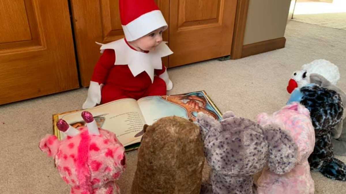 Mom Turns Her Baby Into a Real-Life Elf on the Shelf Every Day Until ...