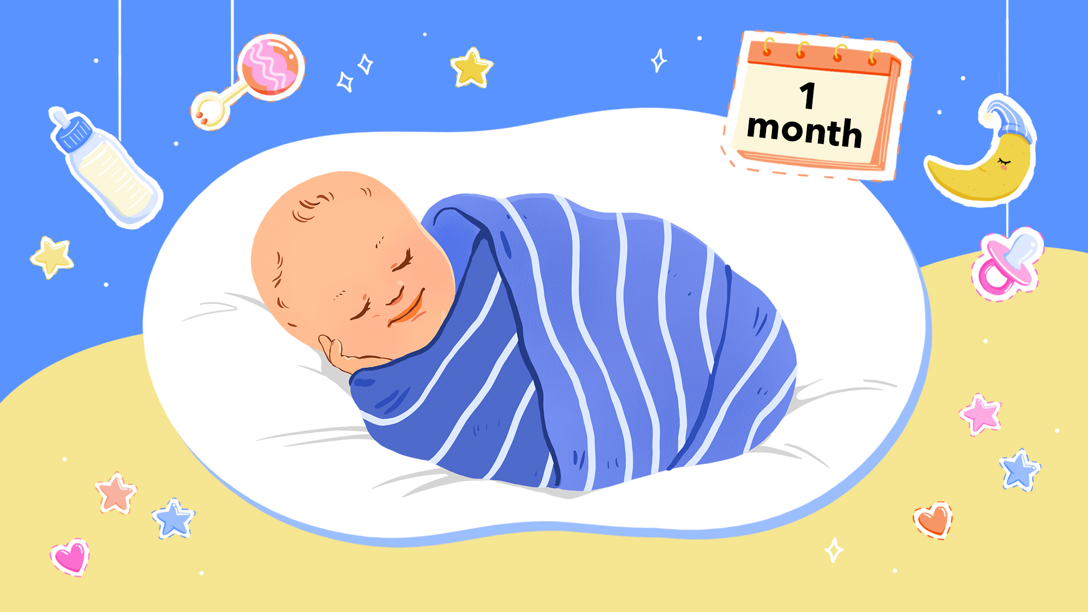 A baby at 1 hot sale month