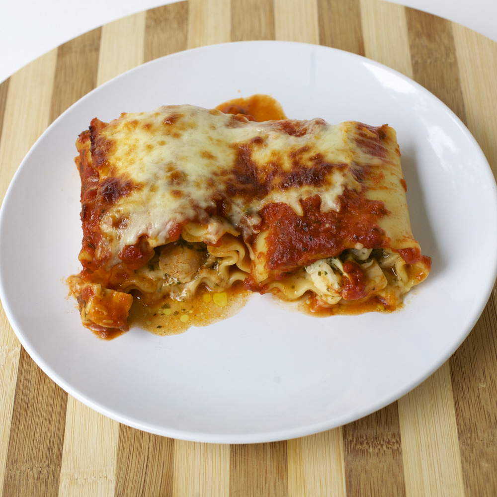 Pesto Chicken Lasagna Rollups