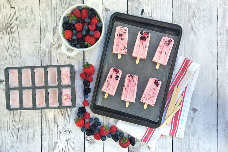 Berries and Cream Popsicles