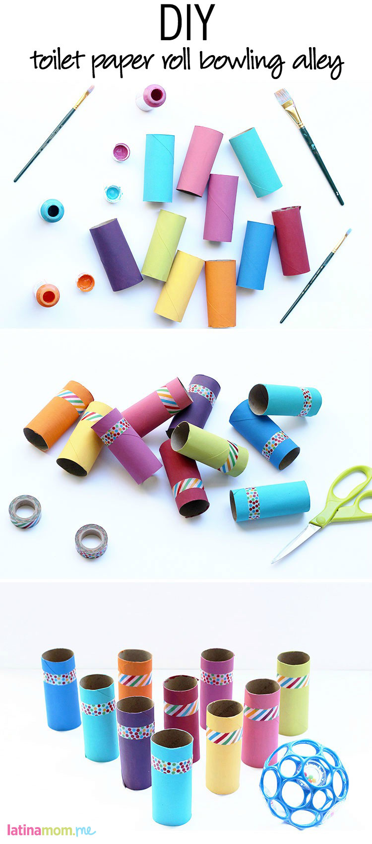 DIY Toilet Paper Roll Bowling Game