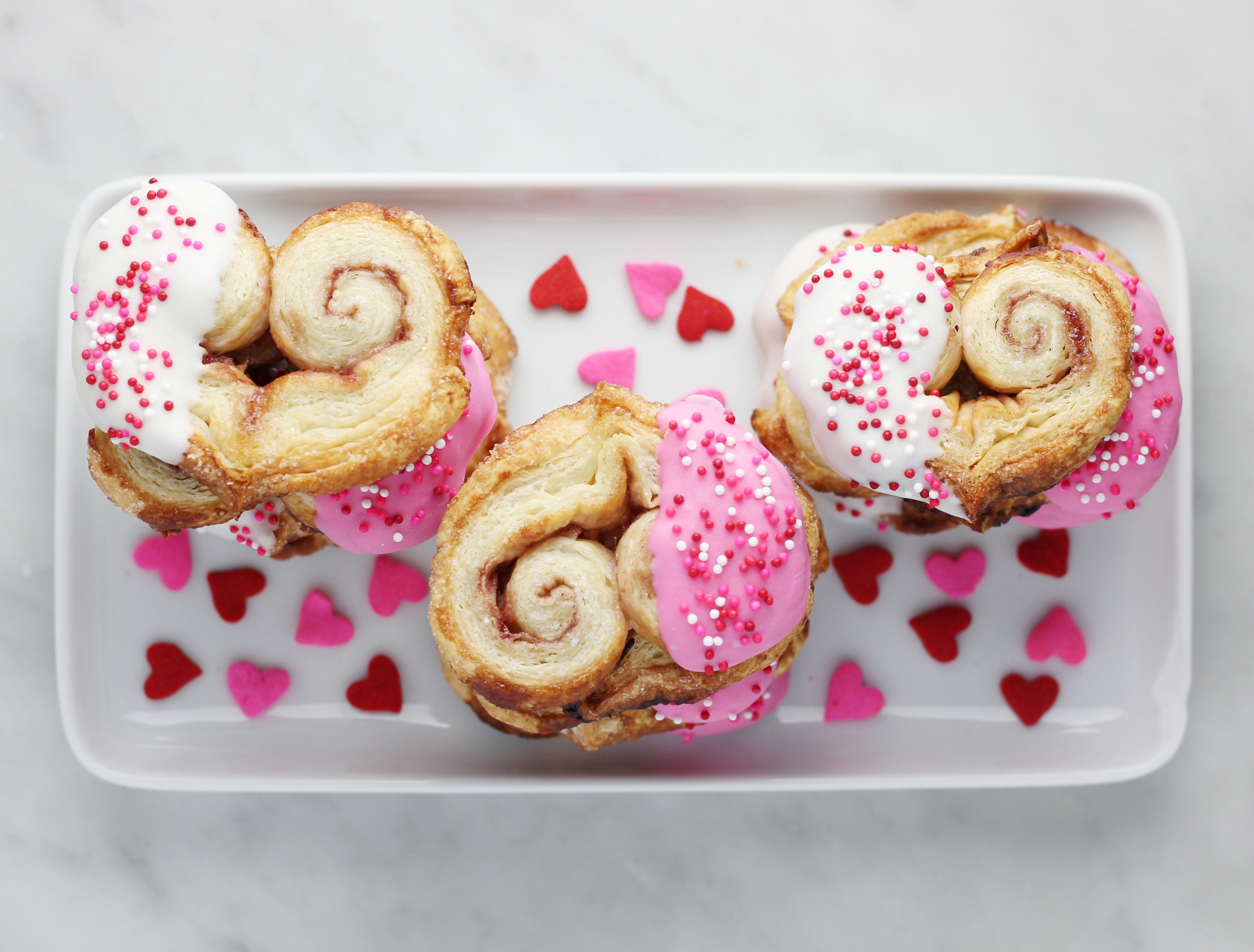 Raspberry Palmier Hearts for Valentine's Day!