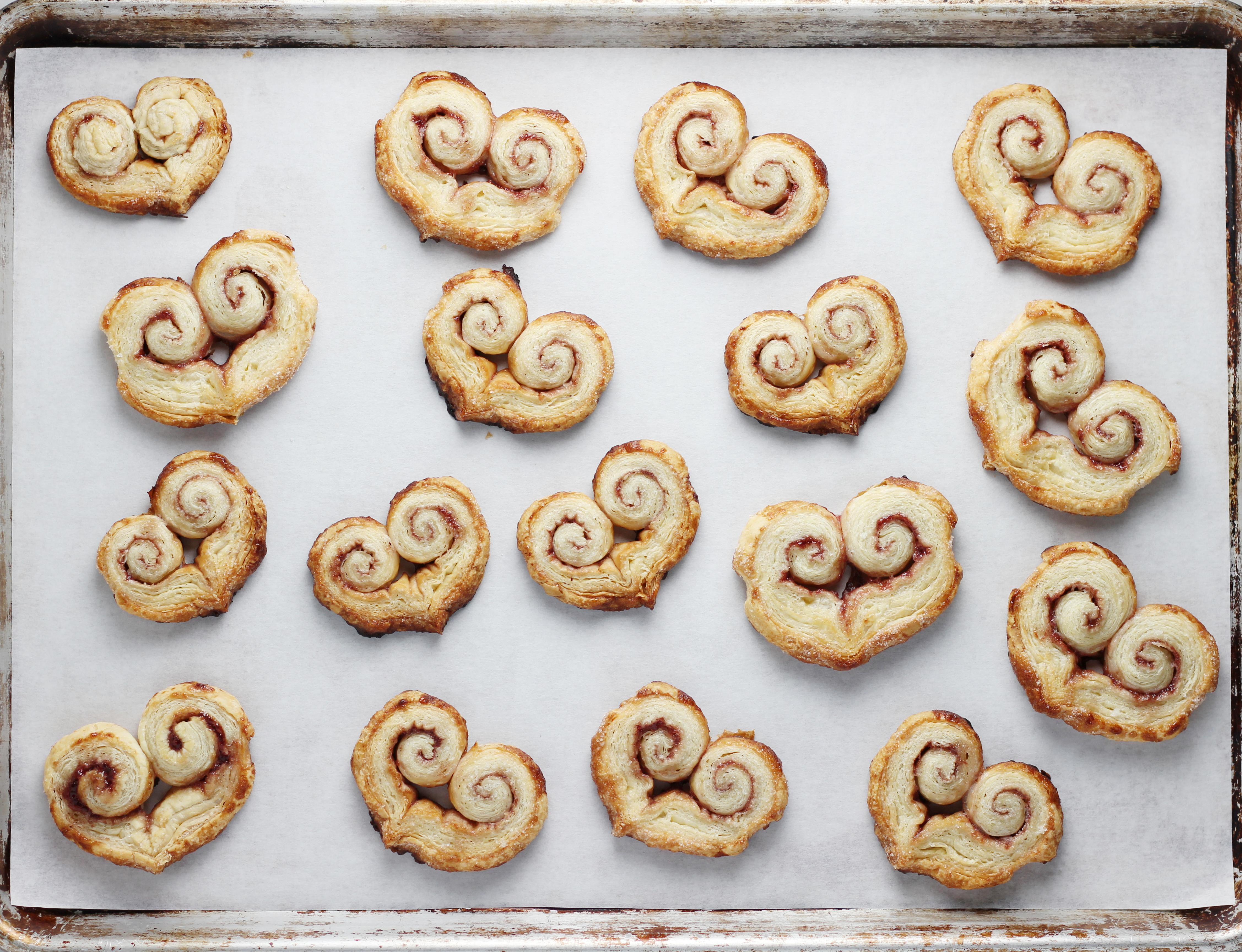 Raspberry Palmier Hearts for Valentine's Day!
