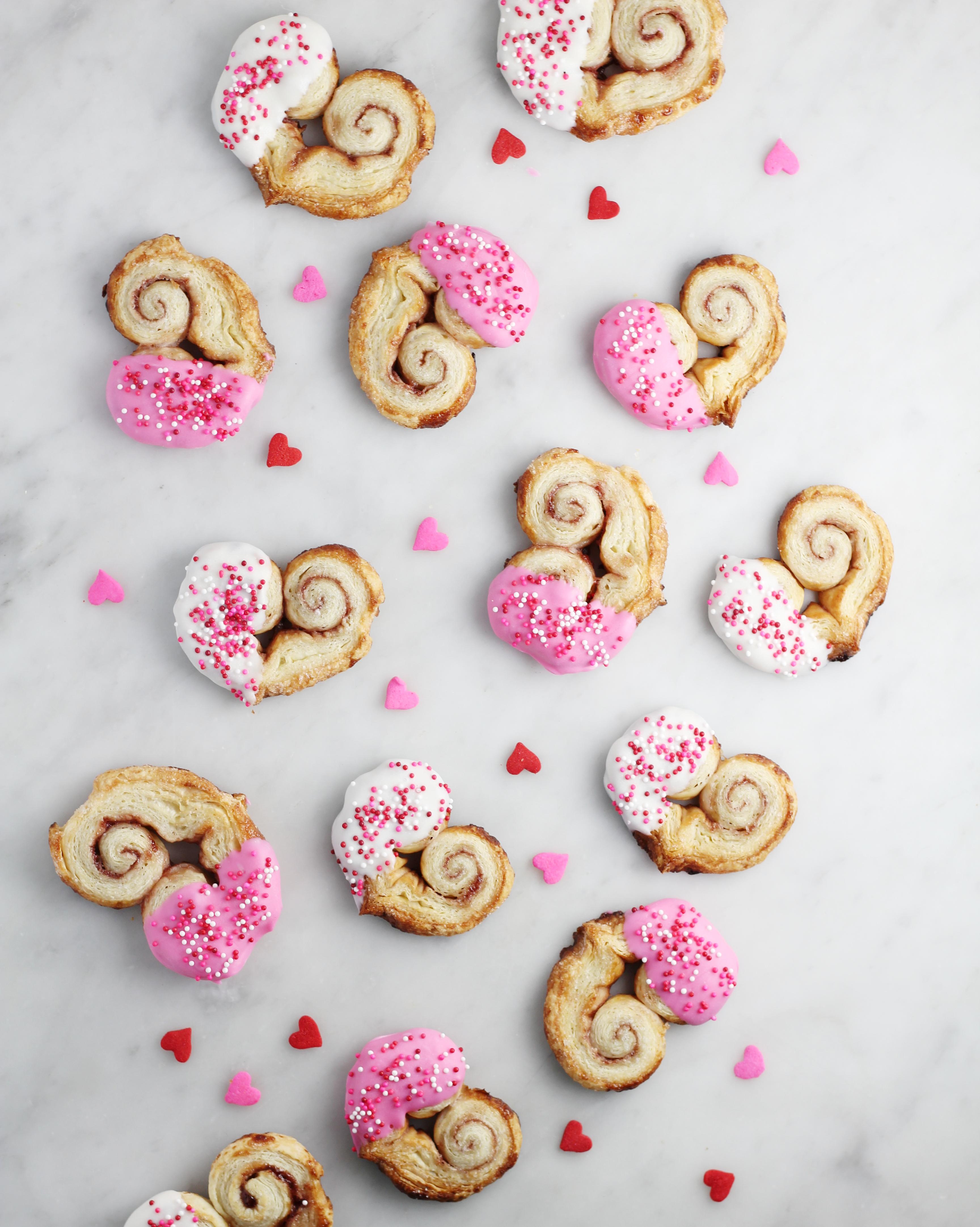 Raspberry Palmier Hearts for Valentine's Day!