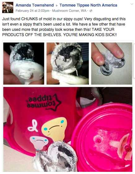 Mold found under baby's sippy cup sparks parental warning