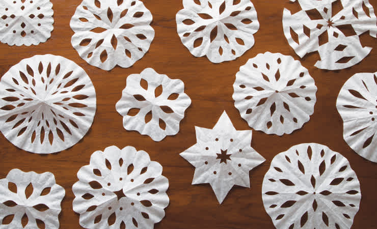 How to Make Coffee Filter Snowflakes