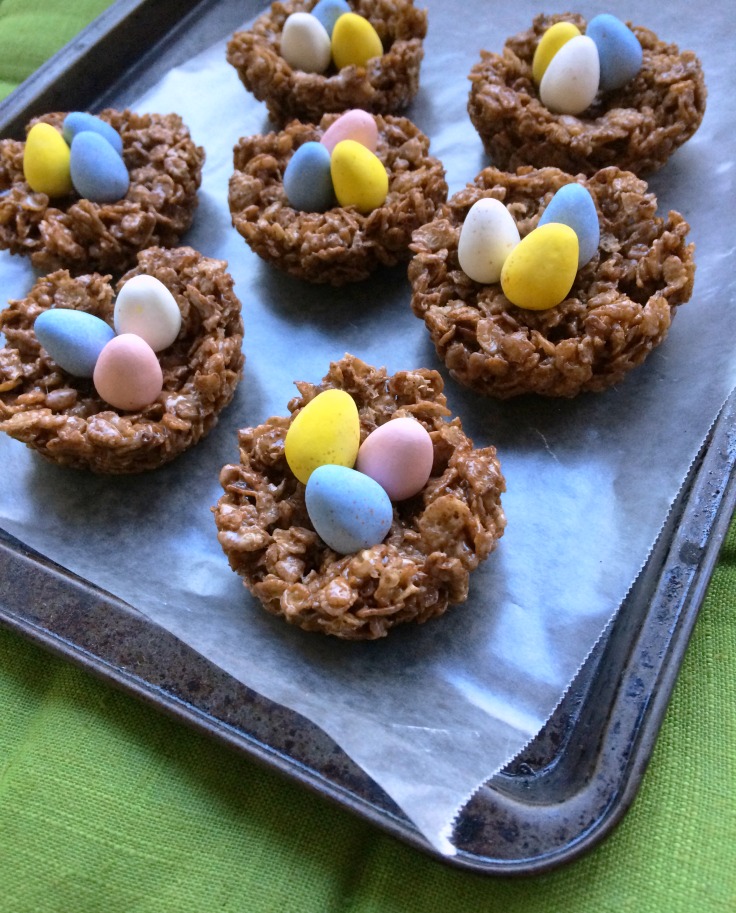 Cocoa Crispy Marshmallow Birds' Nests