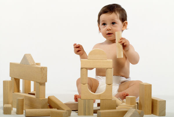toddlers and blocks