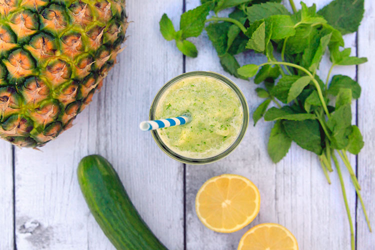 Pineapple, Cucumber and Lemony Mint Slush