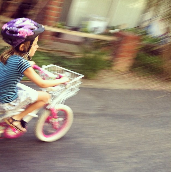 teaching 7 year old to ride bike