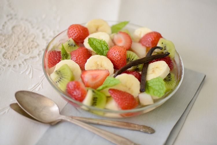 Fruit Macedonia with Vanilla Syrup