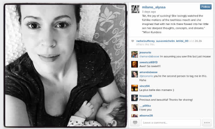 Alyssa Milanos Breastfeeding Instagram Photo