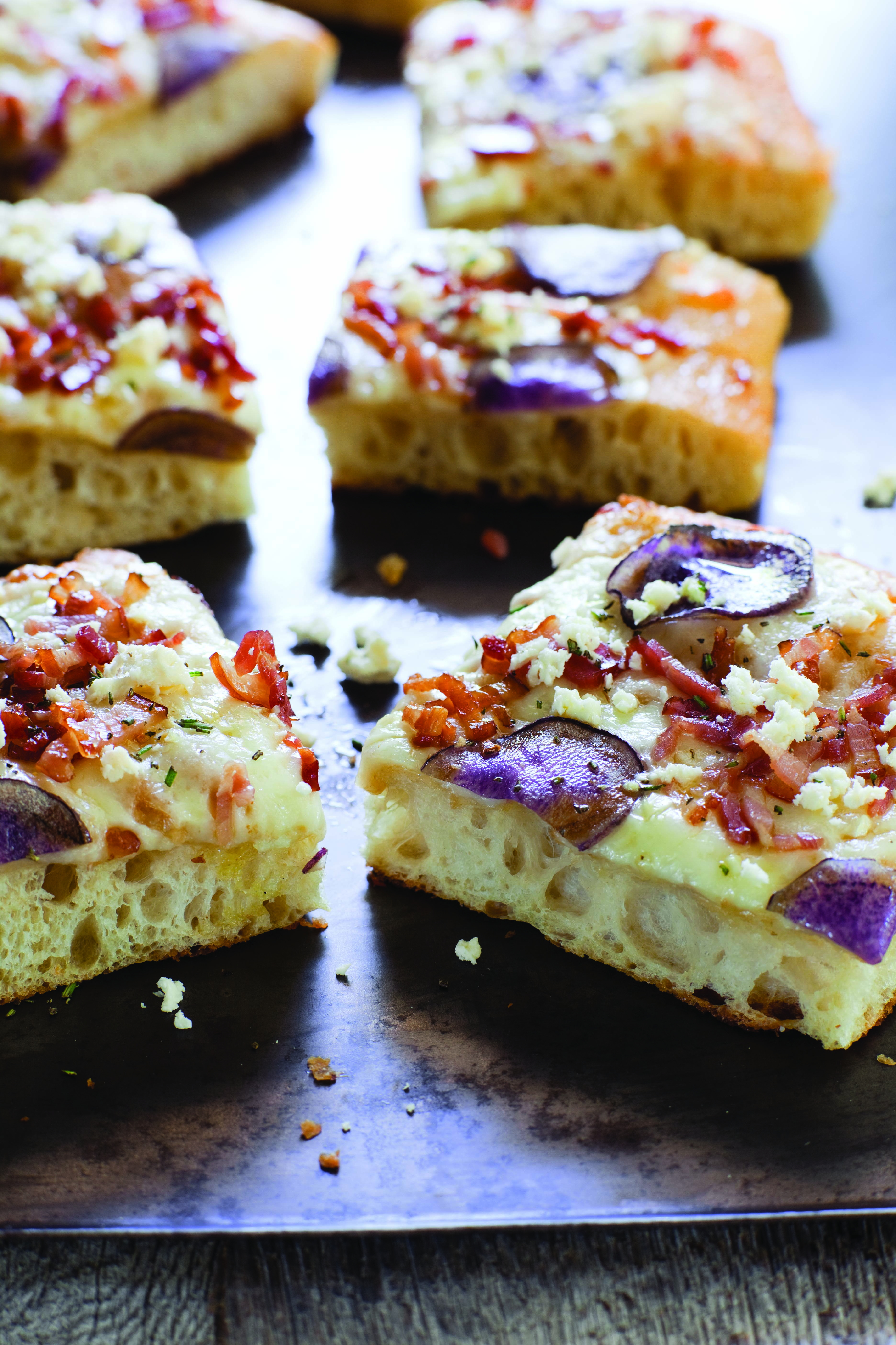 Purple Potato and Pancetta Pizza
