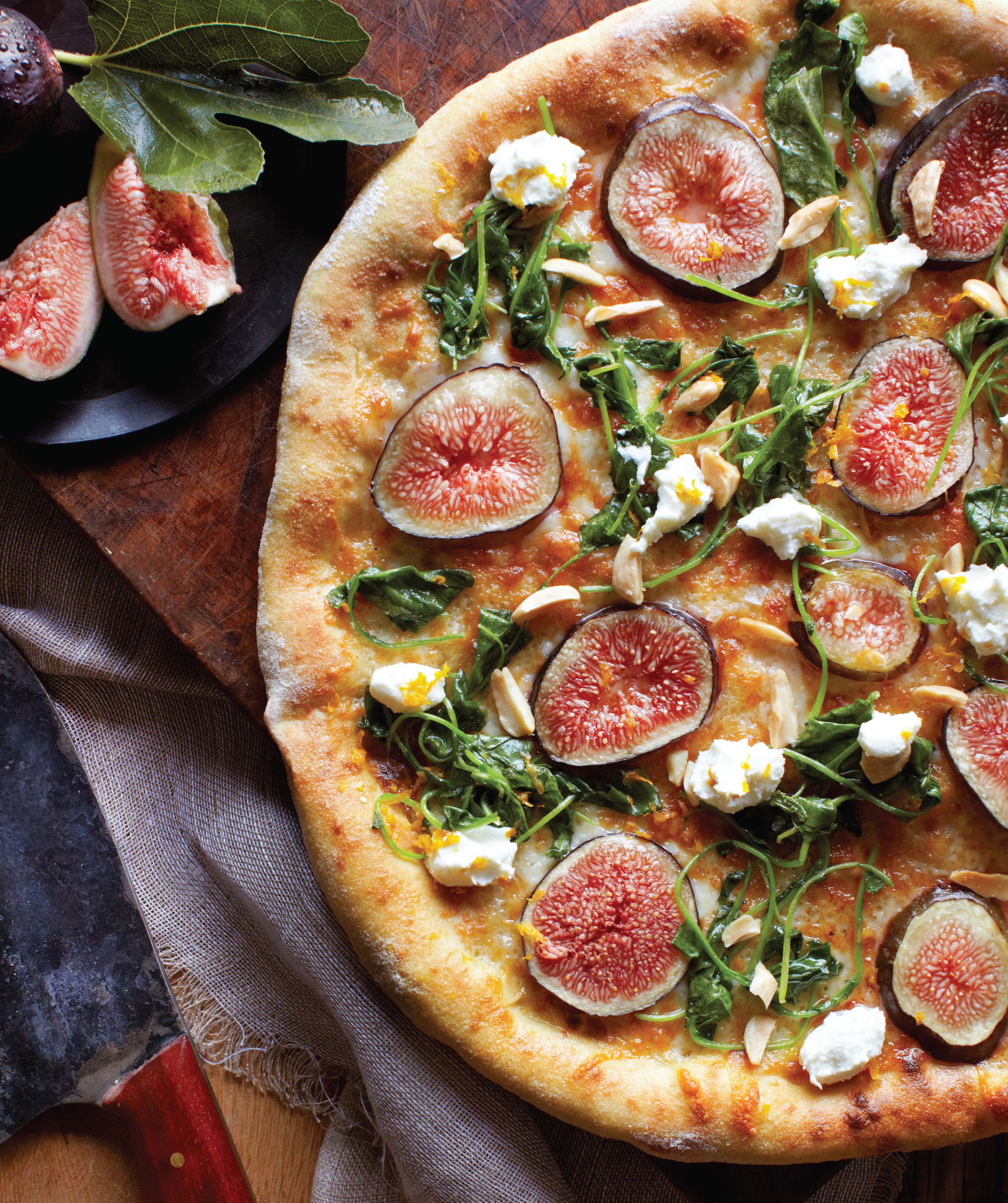 Fig, Almond, and Monterey Jack Pizza