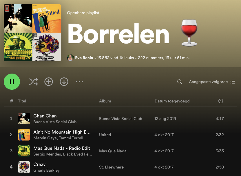 Borrelen playlist Spotify