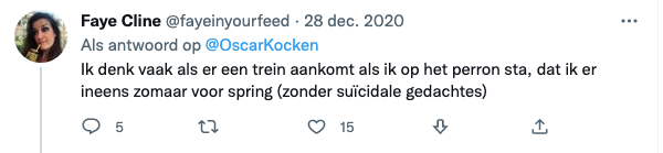 Intrusive thoughts - Twitter - voor de trein springen