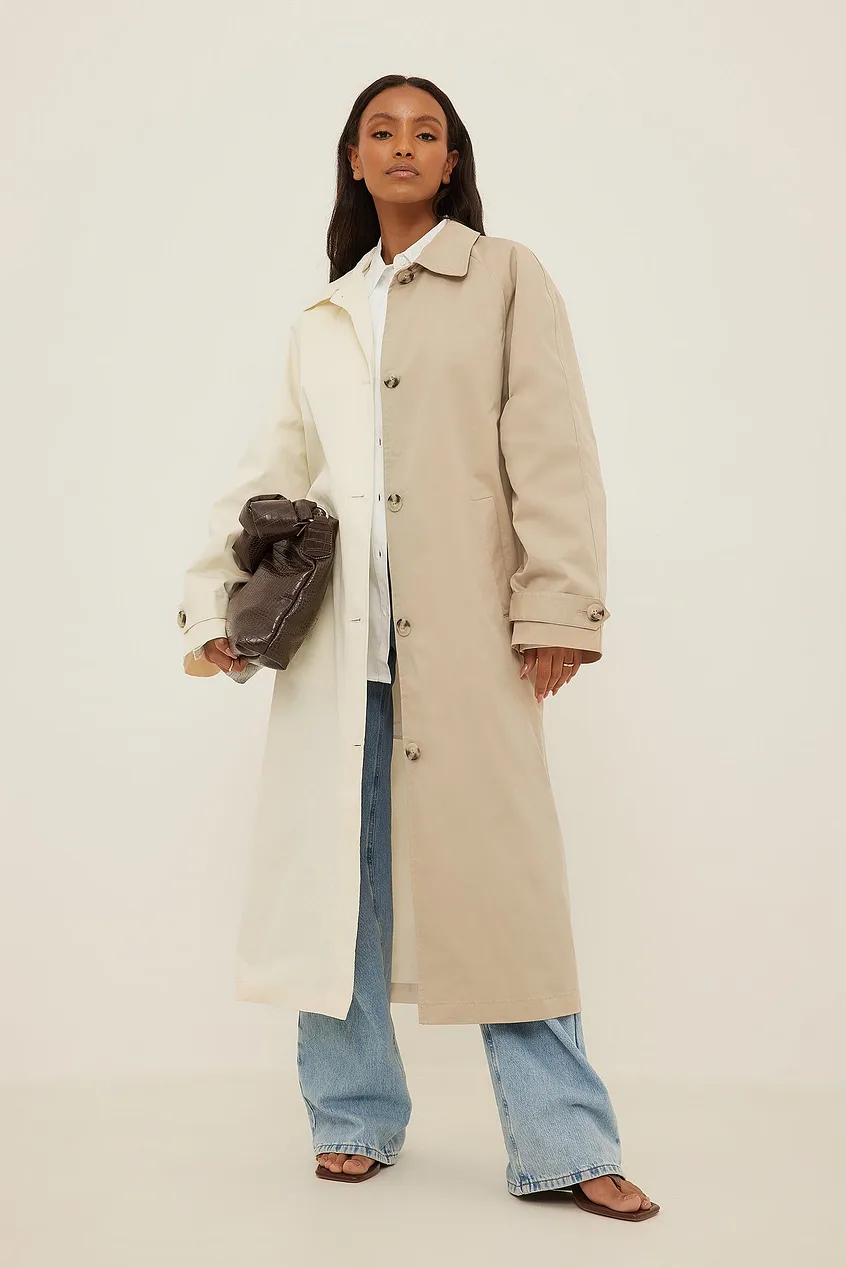 Trenchcoat NA-KD beige wit