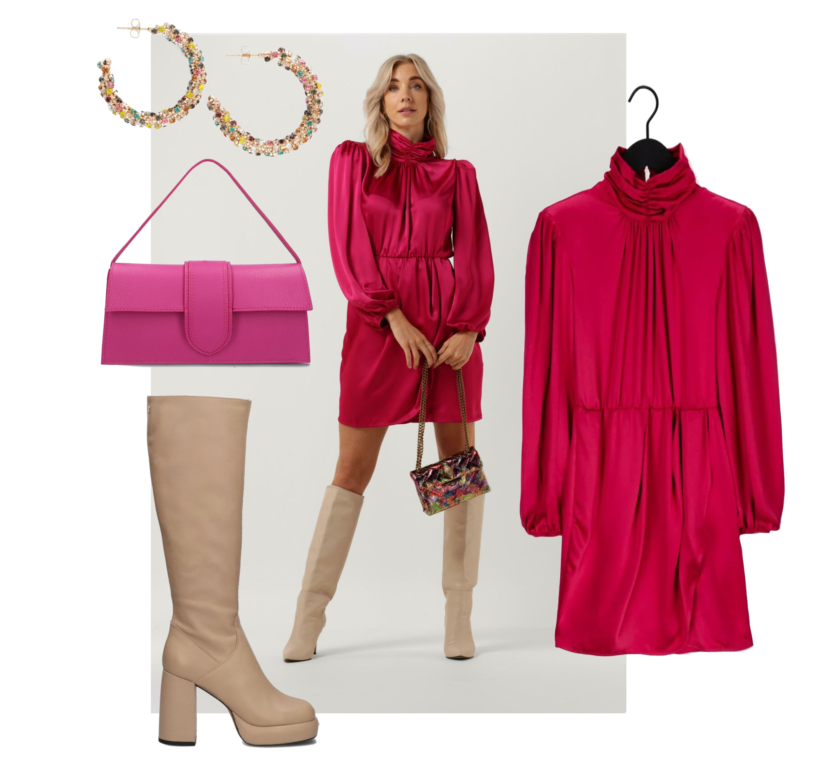 Roze party-look