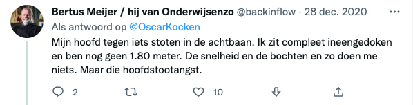 Irrationele gedachten - Twitter - Achtbaan hoofd stoten