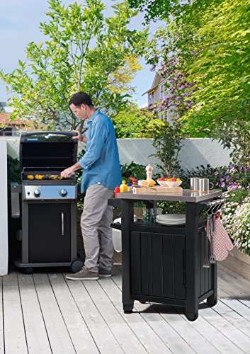 Keter BBQ Beistelltisch Unity, Graphit, L 70 x B 54 x H 90 cm, wetterfest, Arbeitsplatte aus Edelstahl, Outdoor Sideboard, perfekt für das Grillen im Frühling - 3 Keter BBQ Beistelltisch Unity, Graphit, L 70 x B 54 x H 90 cm, wetterfest, Arbeitsplatte aus Edelstahl, Outdoor Sideboard, perfekt für das Grillen im Frühling - 3