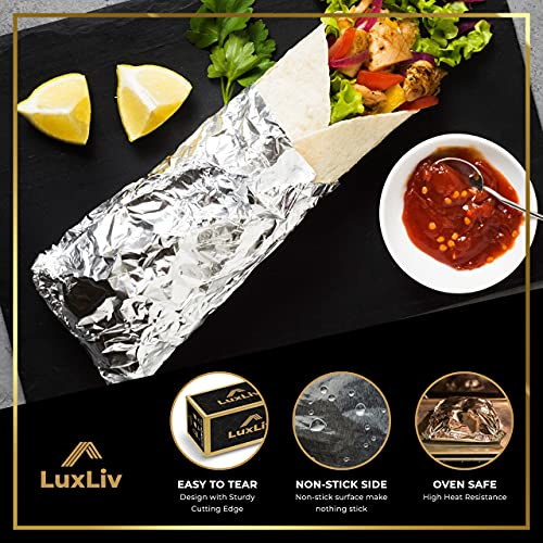 LuxLiv ® 50 m Premium Hochleistungsfolie 20 Mikron dick Küche Catering Aluminium Blech Folie Rolle – 30 cm breit - 7