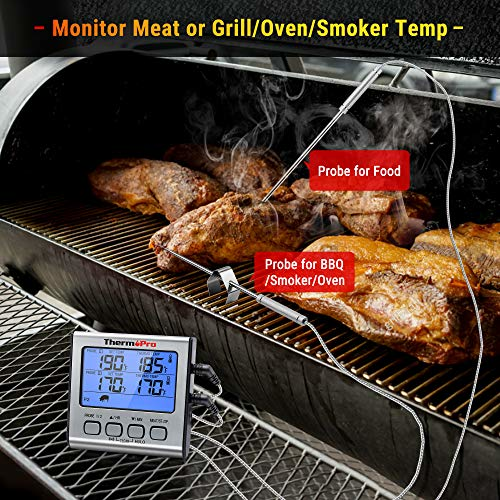 ThermoPro TP17 Digitales Grill-Thermometer Bratenthermometer Fleischthermometer Küchenthermometer, zwei Edelstahlsonden, Blaue Hinterbeleuchtung, Temperaturbereich bis 300°C - 0 ThermoPro TP17 Digitales Grill-Thermometer Bratenthermometer Fleischthermometer Küchenthermometer, zwei Edelstahlsonden, Blaue Hinterbeleuchtung, Temperaturbereich bis 300°C - 0
