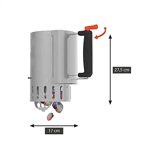 Barbecook Anzuendkamin und Grillkamin aus Edelstahl fuer schnelles und sicheres Anzuenden von Holzkohle, isolierter Griff fuer sichere Nutzung, Durchmesser 16,5 cm und 27,5 cm hoch - 0