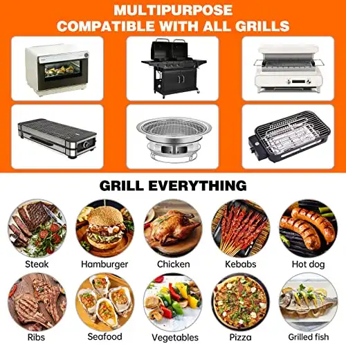 SPGOOD BBQ Grillmatte,5er Set Antihaft Teflon Grillmatten Grillplatte Gasgrill, Backpapier Wiederverwendbar,für Holzkohlegrill, Elektronischen Grill, Backofen, PFOA-Frei über 40x32CM - 3