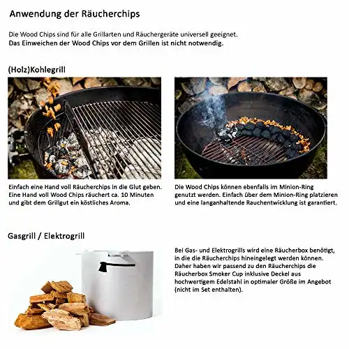 Axtschlag Räucherchips Hickory, 1000 Gramm sortenreine Räucherspäne für besondere Rauch- und Geschmackserlebnisse, für alle Grills & Smoker - 1